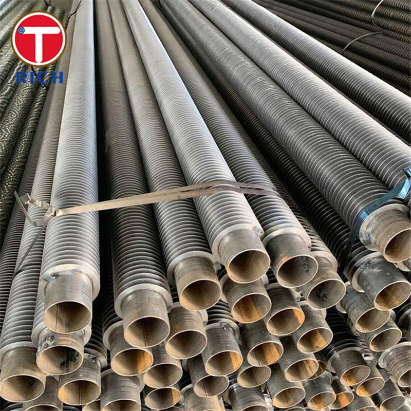 ওভারল্যাপড এল টাইপ ফিন টিউব কার্বন এলএল টাইপ ফিনড টিউব হেলিক্যালভাবে ঘূর্ণিত ফিন এবং তাপ এক্সচেঞ্জারগুলির জন্য উচ্চ তাপ পরিবাহিতা
