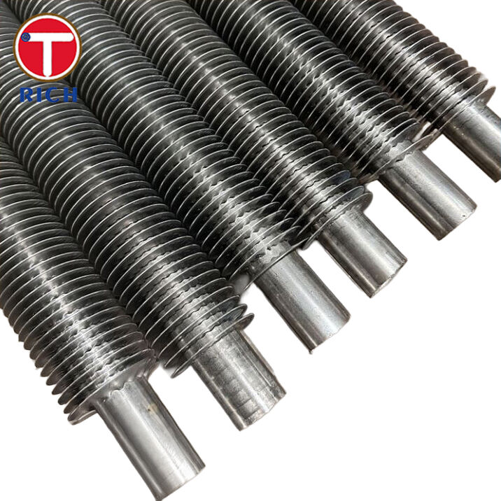 উন্নত তাপ-স্থানান্তরের জন্য হিট এক্সচেঞ্জারগুলির জন্য অ্যালোয় স্টিল এল-ফুট টেনশন-উইন্ড ফিনযুক্ত টিউব