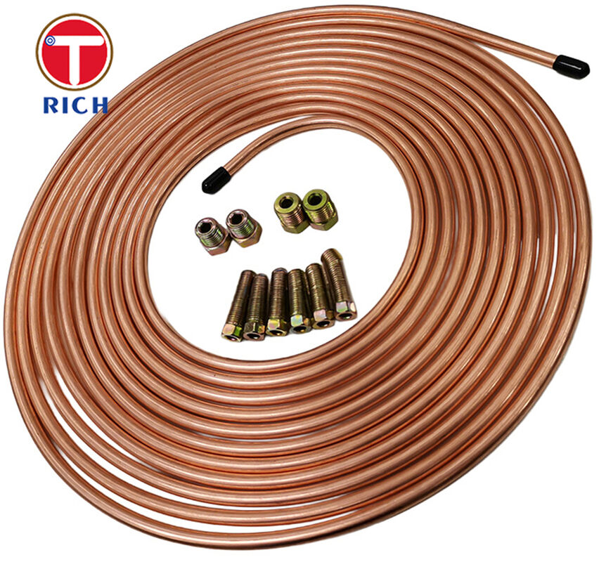 SAE J527 ৪.৭৬-১২.৭ মিমি বাইরের ব্যাস সহ তামা-প্রলেপযুক্ত বান্ডি টিউব ব্রেক লাইনের প্রয়োগের জন্য